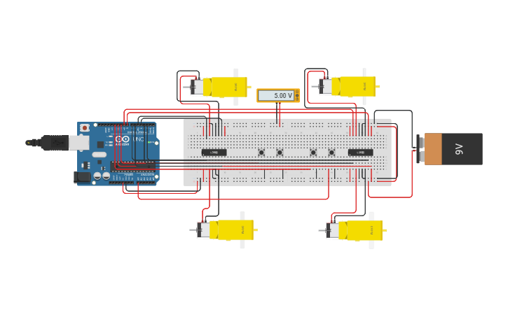Circuit design 201425 Vehículo 4x4 - Tinkercad