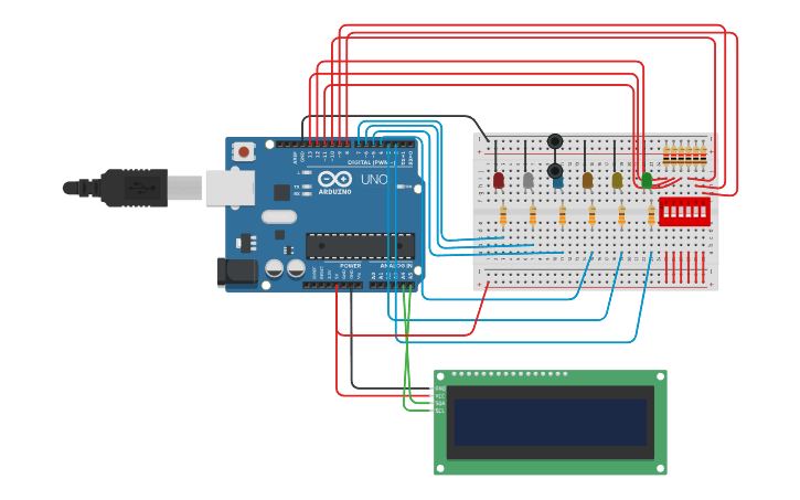 Circuit design Sistema de Vision simulado - Tinkercad
