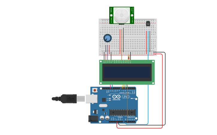 Circuit design LCD - Tinkercad