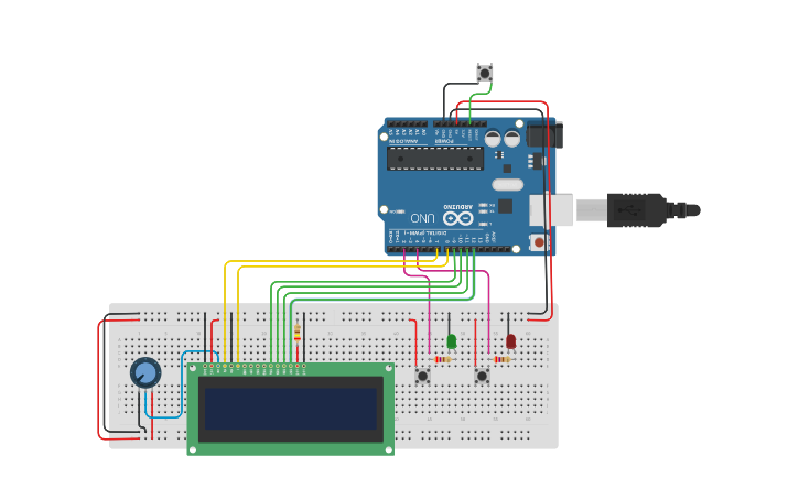 Circuit design START STOP COUNTER TIME - Tinkercad