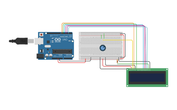 Circuit design LCD - Tinkercad