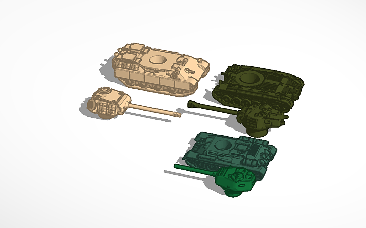 3D design WW2 TANKS 1/72 Scale - Tinkercad