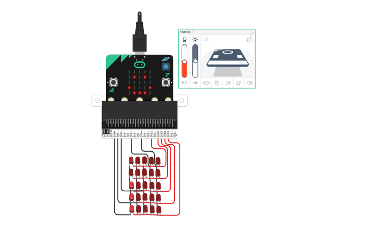 Circuit design microbit matrix - Tinkercad