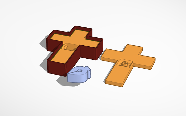 3D design Cross clicker fidget - Tinkercad
