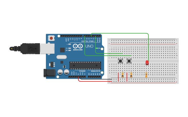 Led On/off Arduino Flowchart Circuit design Arduino LED on off - Tinkercad