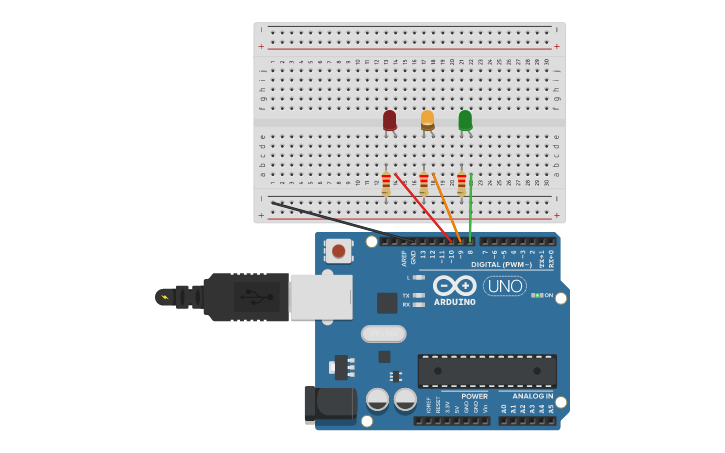 Circuit design ARDUINO 4. LED - Tinkercad