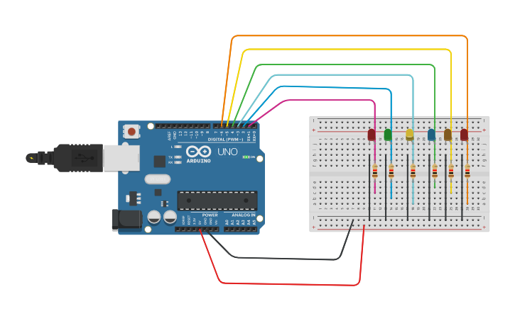 Circuit design arduino led - Tinkercad