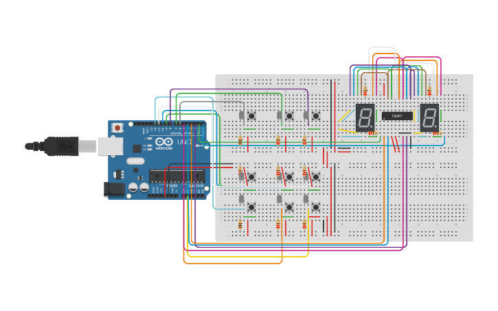Circuit design Tic-Tac-Toe Project - Tinkercad