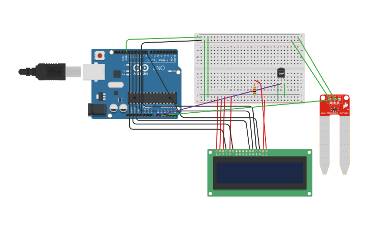 Circuit design Sensor de Humedad - Tinkercad