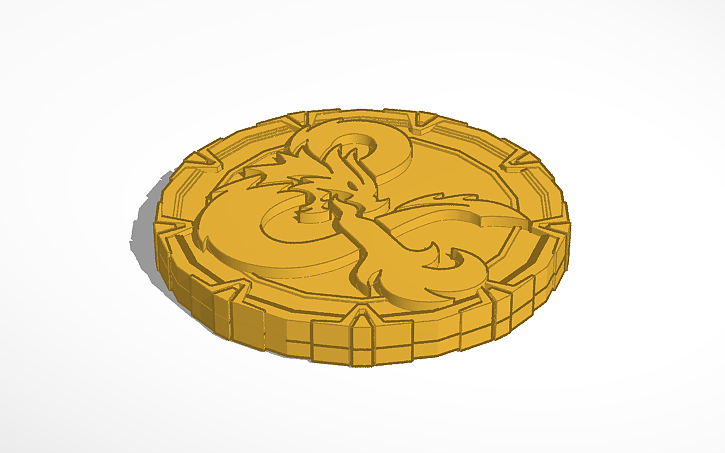 3D design D&D Dragon Coin - Tinkercad