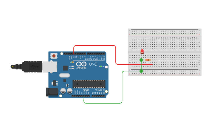 Circuit design Project 1 blink LED - Tinkercad