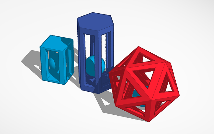 Ball Rectangle Photo 3D design ball in rectangle fidget - Tinkercad