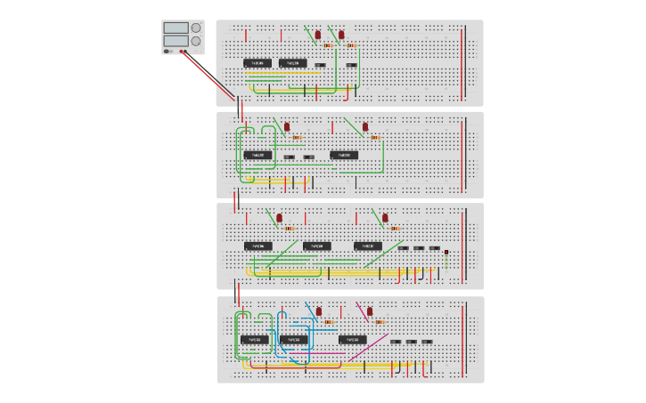 Circuit design Experiment 4- Half Adder and Full Adder - Tinkercad