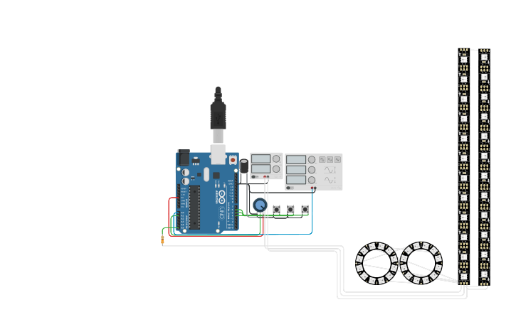 Circuit design Interactive Ring LED(24) Music Visualizer - Tinkercad
