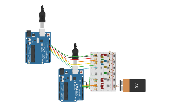 Circuit design Arduino Digital Pins - Tinkercad