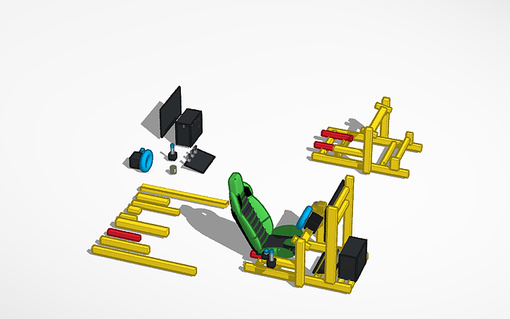 3D design Custom Sim Racing Chassis - Tinkercad