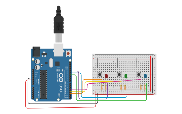 Circuit design Switch LED - Tinkercad