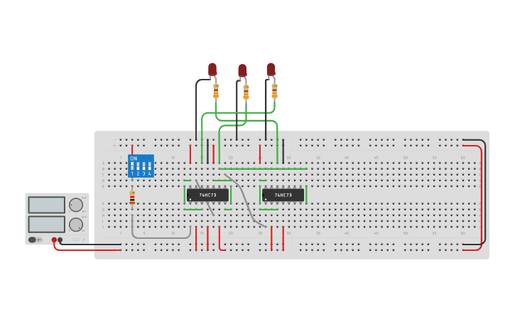 Circuit design asynchronous 3-bit down Counter using JK Flip-Flop ...