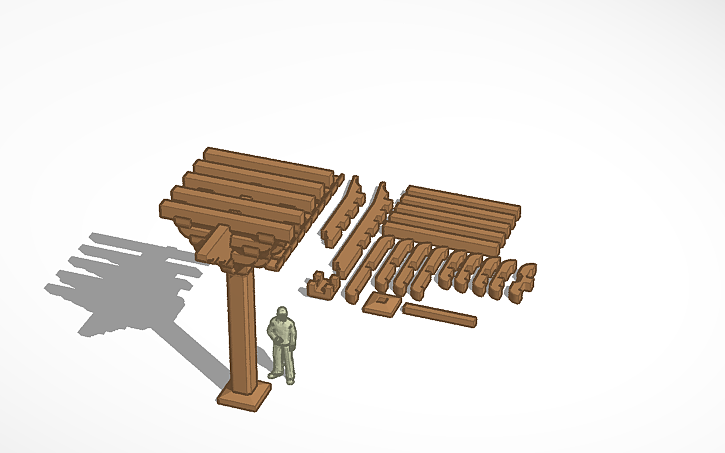 Simple Dougong Model Making 3D design Dougong Template - Tinkercad