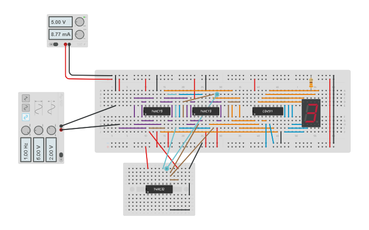 Circuit design Counter 0-9 - Tinkercad