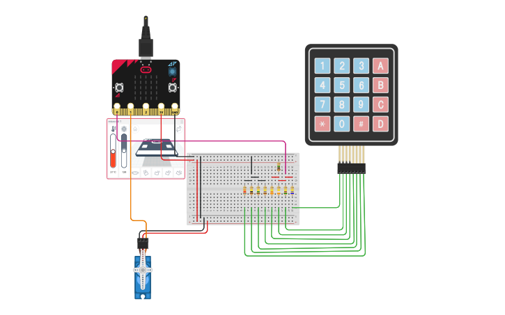 Circuit design microbit KeyPad code - Tinkercad