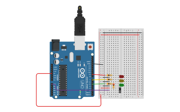 Circuit design Arduino LED - Tinkercad