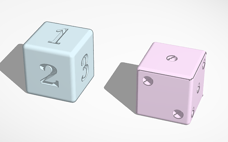 3D design dice - Tinkercad