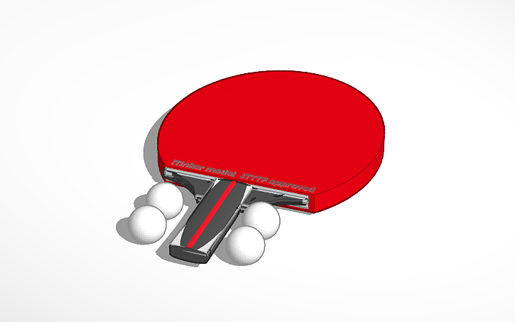 Tt Racket Design 3D design Table tennis racket and ball - Tinkercad