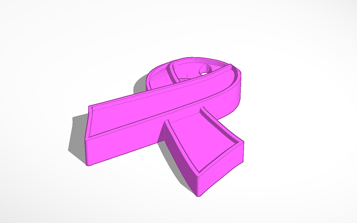 3D design cancer ribbon - Tinkercad