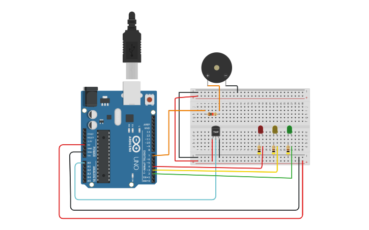 Circuit design Heart Rate Monitoring System using Arduino - Tinkercad