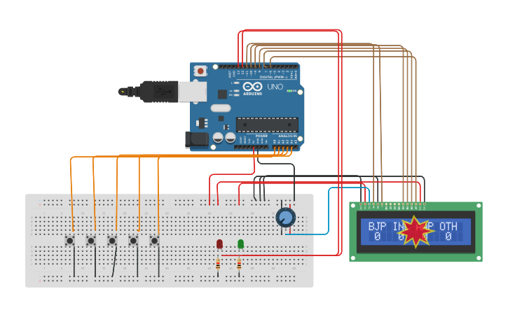 Evm Machine Setup Using Arduino Circuit design EVM using Arduino - Tinkercad