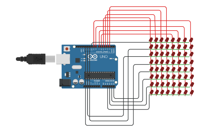 Circuit design 25_8x8 LED matrix - Tinkercad