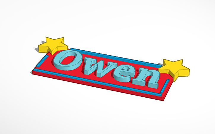 3D design owen nametag :) - Tinkercad