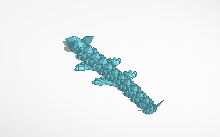 3D design crystal articulating dragon - Tinkercad
