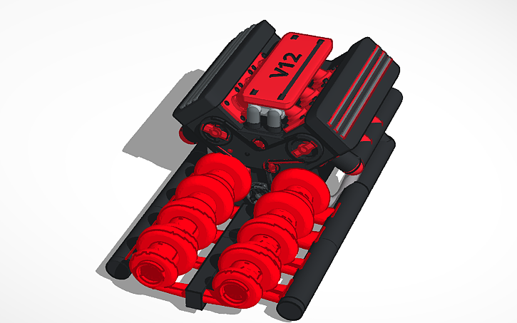 3D design V12 Engine - Tinkercad