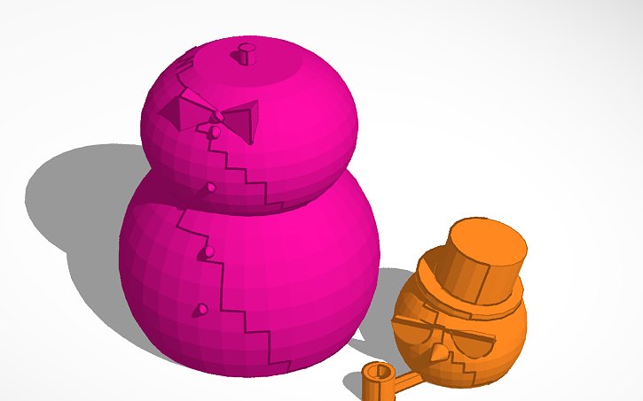 3D design Snowman - Tinkercad