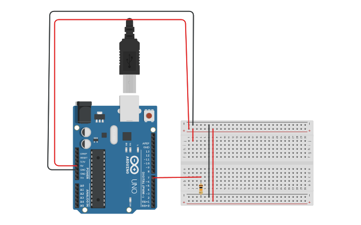 Circuit design resistor pull down - Tinkercad