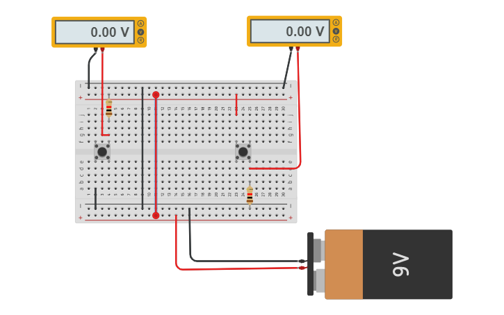 Circuit design PULL UP AND PULL DOWN RESISTOR - Tinkercad