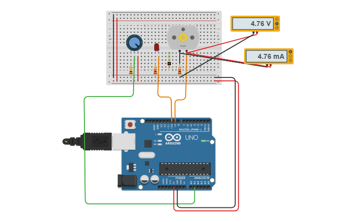 Circuit design DC motor speed control - Tinkercad
