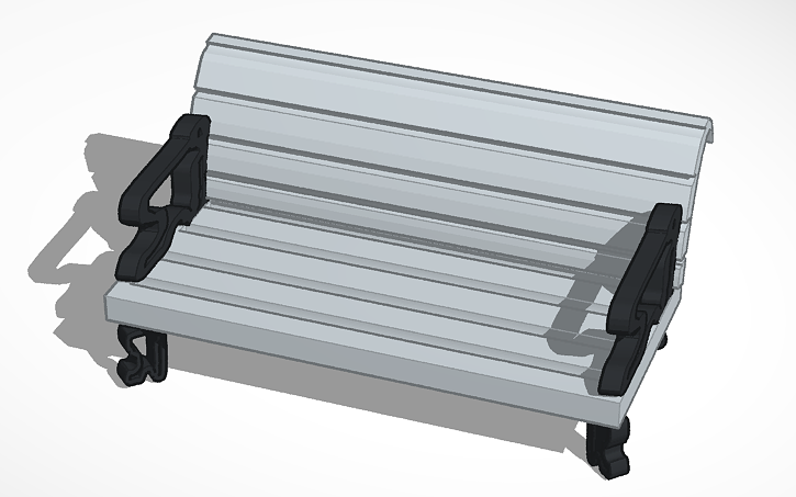 3D design Park bench 3D printable - Tinkercad