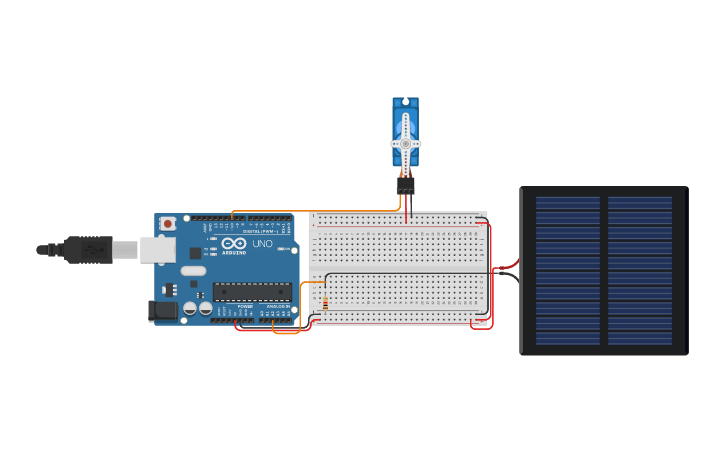Circuit design Solar Panel Tracker - Tinkercad