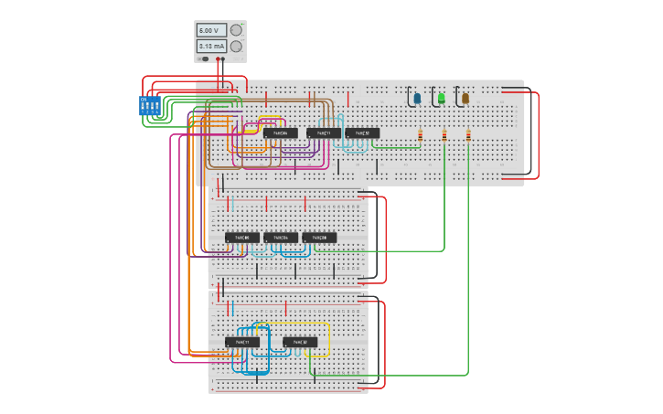 Circuit design Magnitude Comparator - Tinkercad
