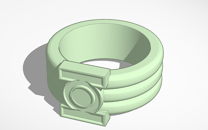 3D design Kyle Rayner Green lantern ring - Tinkercad