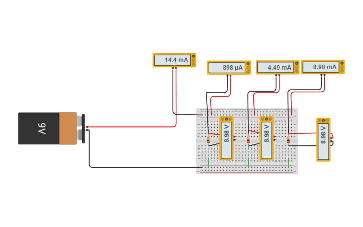 Circuit design simple parallel circuit - Tinkercad