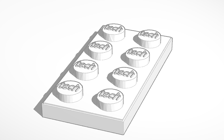 3D design 2x4 Lego-ish Inverted Tile - Tinkercad