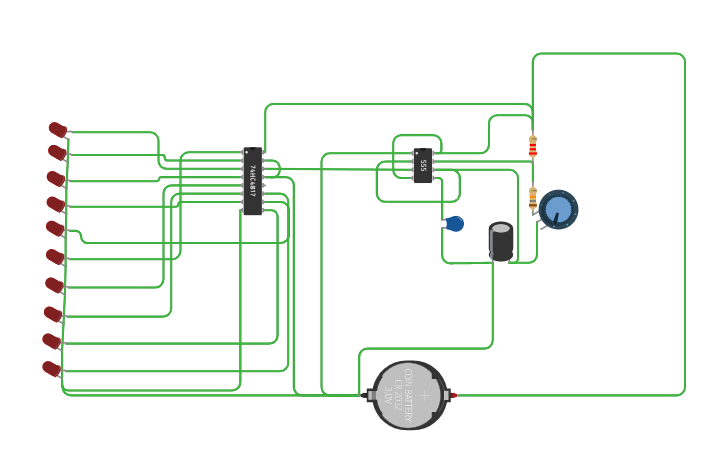 Circuit design led chaser - Tinkercad