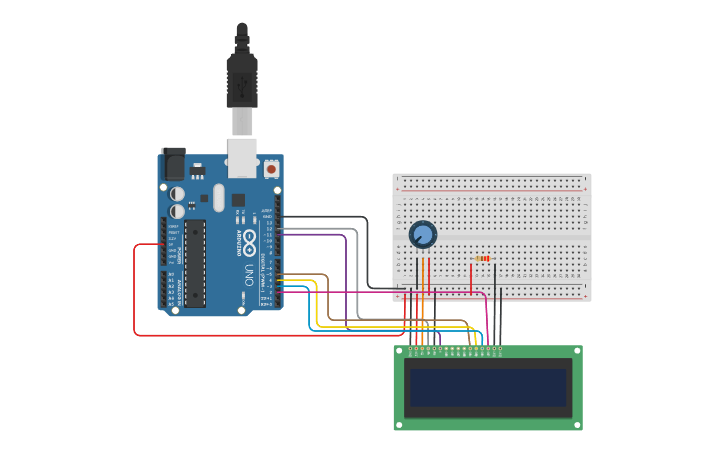 Circuit design LCD Ekran - Tinkercad