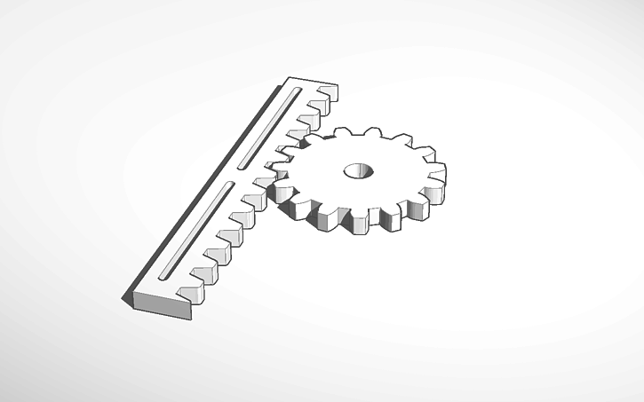 3D design TPHS Rack and Pinion - Tinkercad