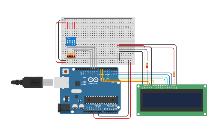 Sumador Arduino Codigo Circuit design Arduino - Circuito Sumador paralelo de 2 bits - Tinkercad