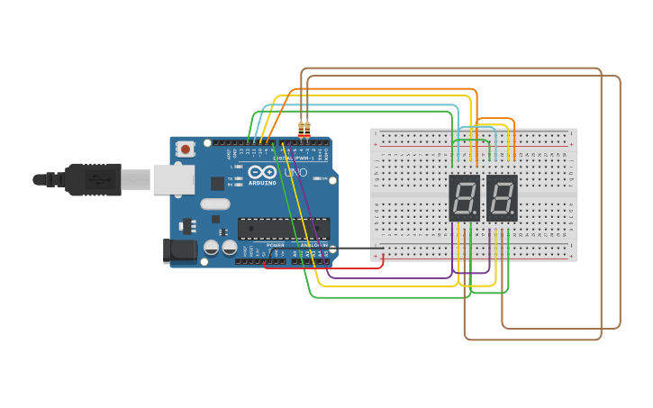 Circuit design Countdown - Tinkercad